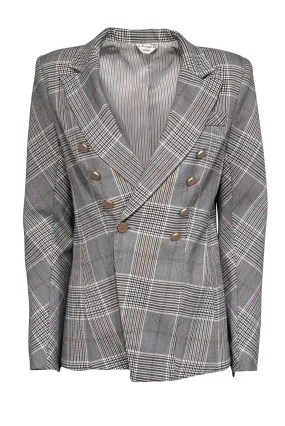 Adroit - Grey & Cream Plaid Double Breasted Blazer Sz 2