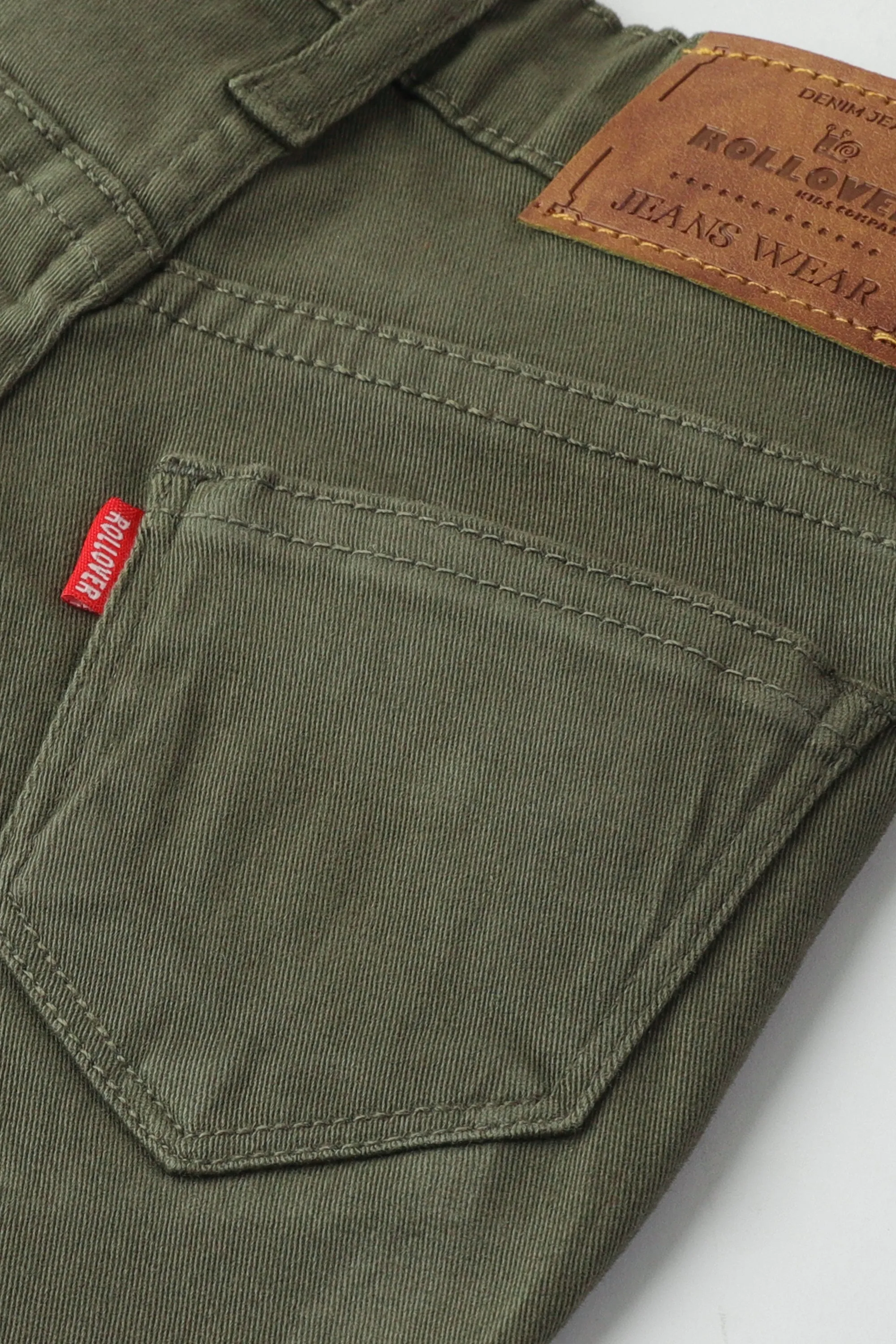 Boys Olive Slim Fit Pants