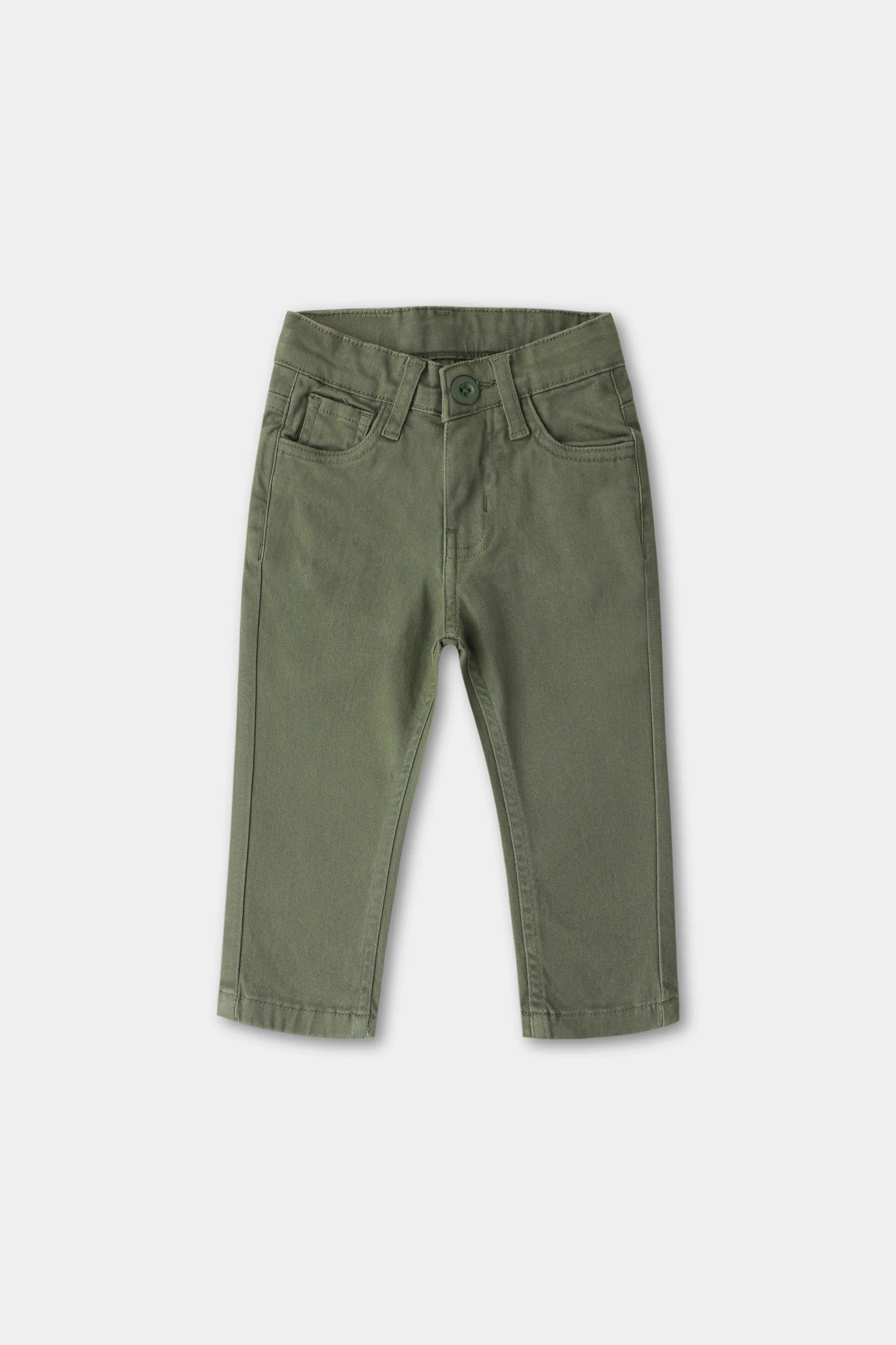 Boys Olive Slim Fit Pants