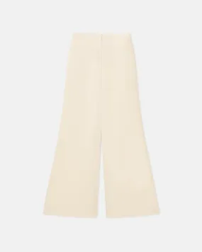 Charis - Fluted Crisp-Satin Pants - Creme