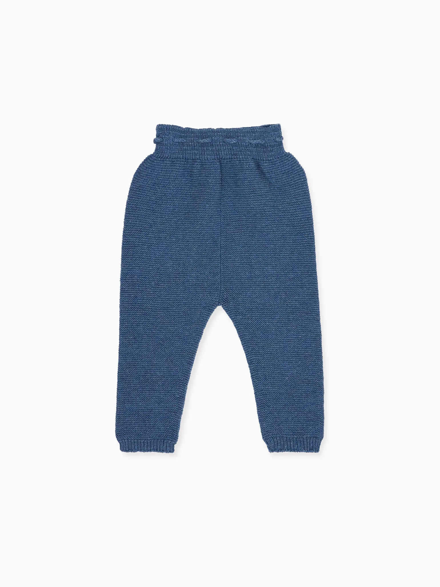 Dark Blue Fino Cotton Baby Knitted Pants