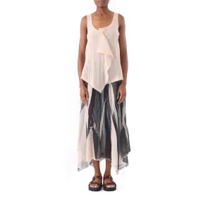 GAUZE SCREEN PRINTED SKIRT HANDKERCHIEF HEM