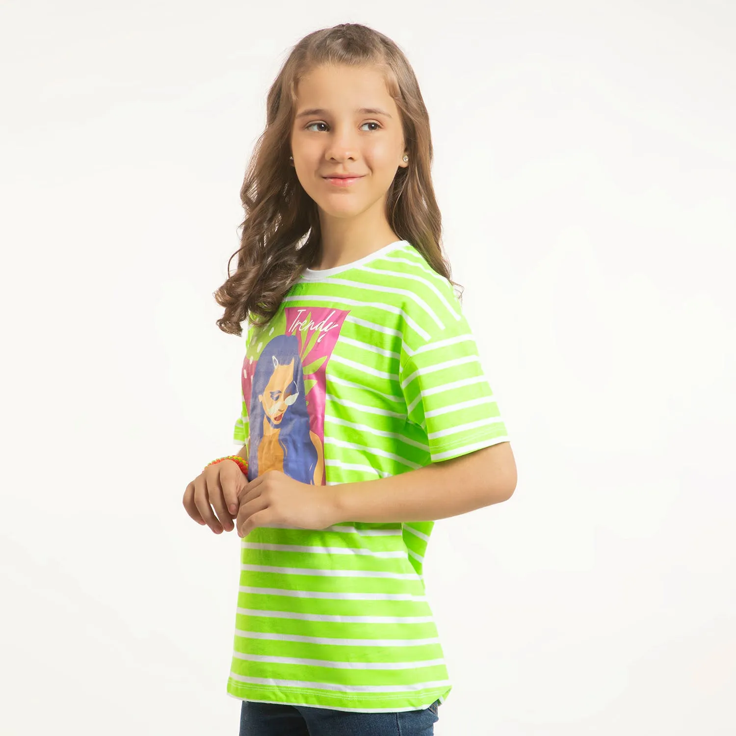 Girls T-Shirt Trendy - F-Green