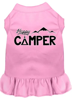 Happy Camper Screen Print Dog Dress Light Pink Xxl (18)