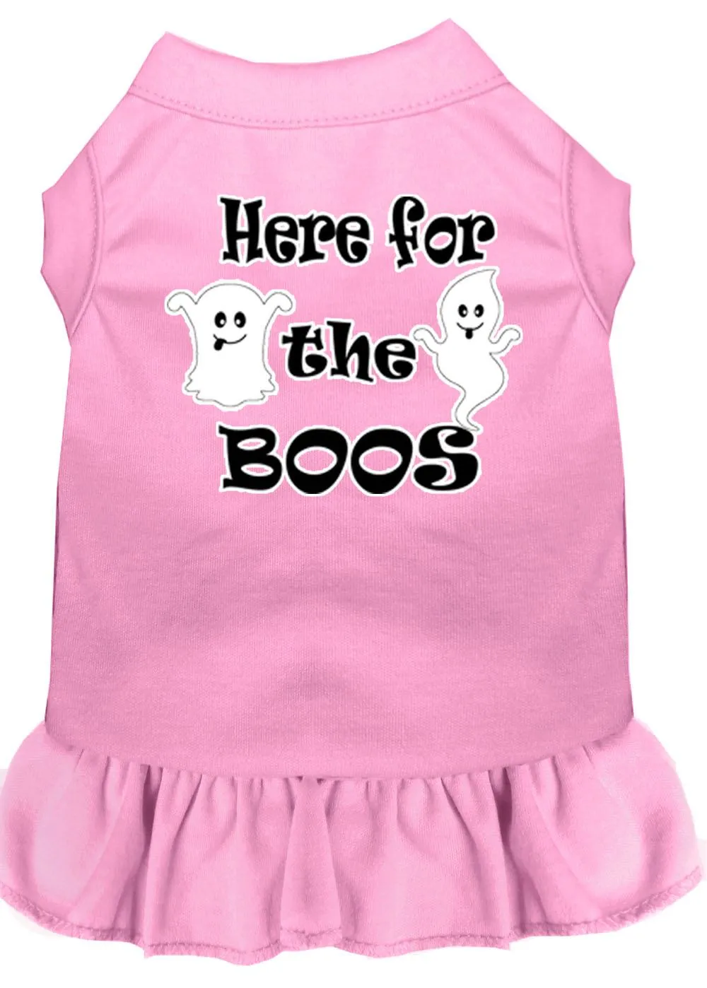 Here For The Boos Screen Print Dog Dress Light Pink Xxl (18)