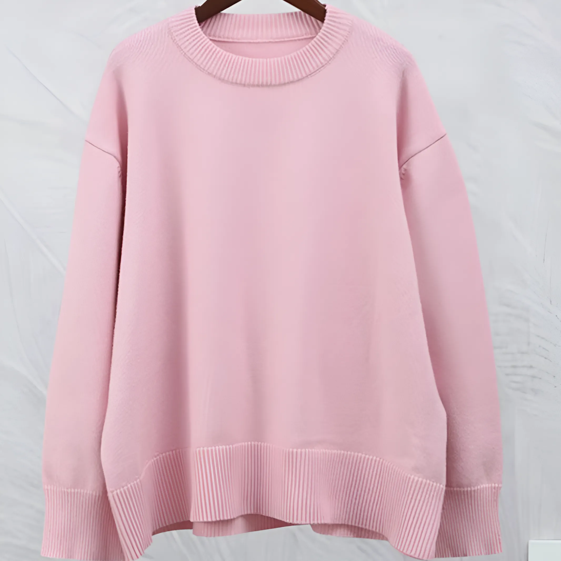 Ivyshape | Cozy Comfortable Pink Sweater