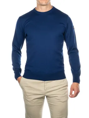 Knitted Round-neck Knitwear Blue