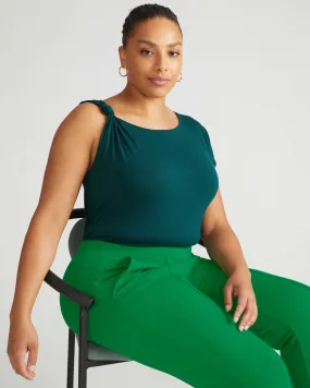 Minimalist Moro Pintuck Pocket Ponte Pants - Vivid Green