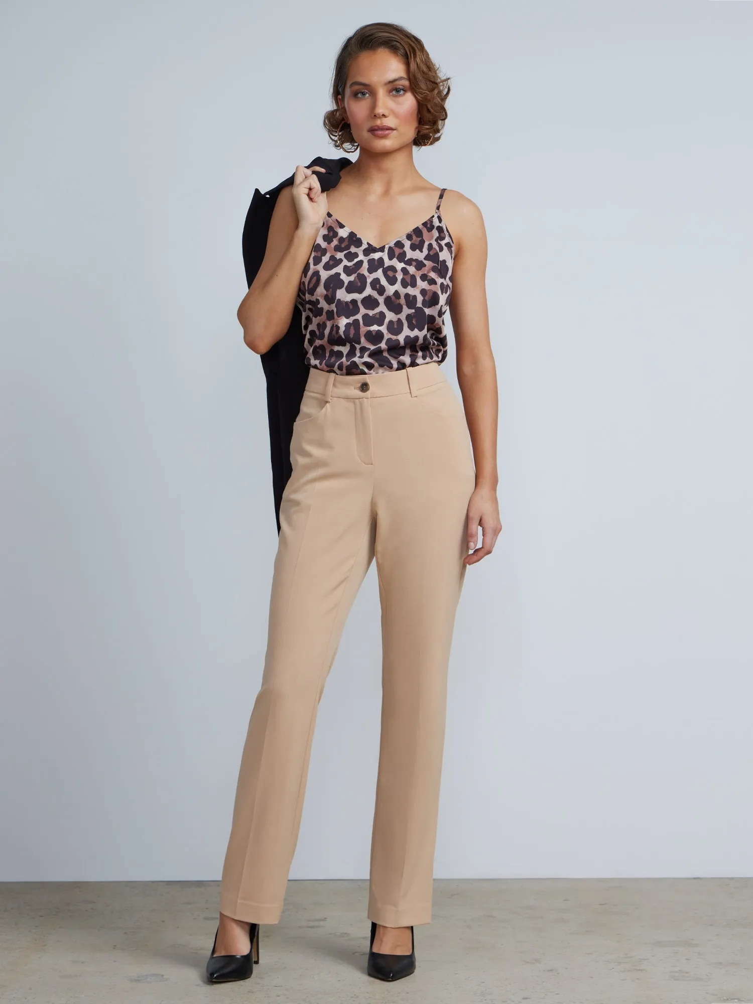 Petite Tailored Straight Leg Pants