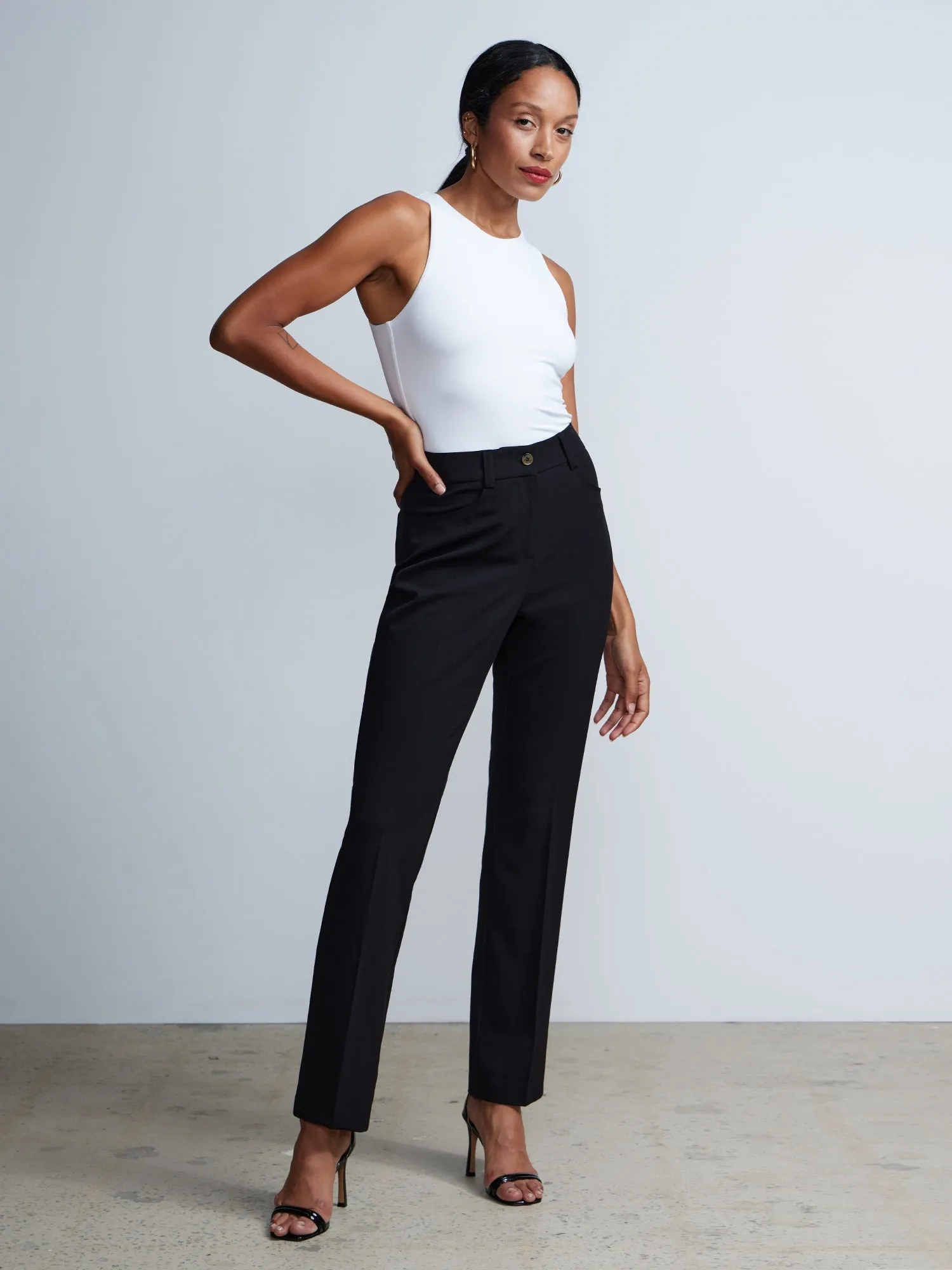 Petite Tailored Straight Leg Pants