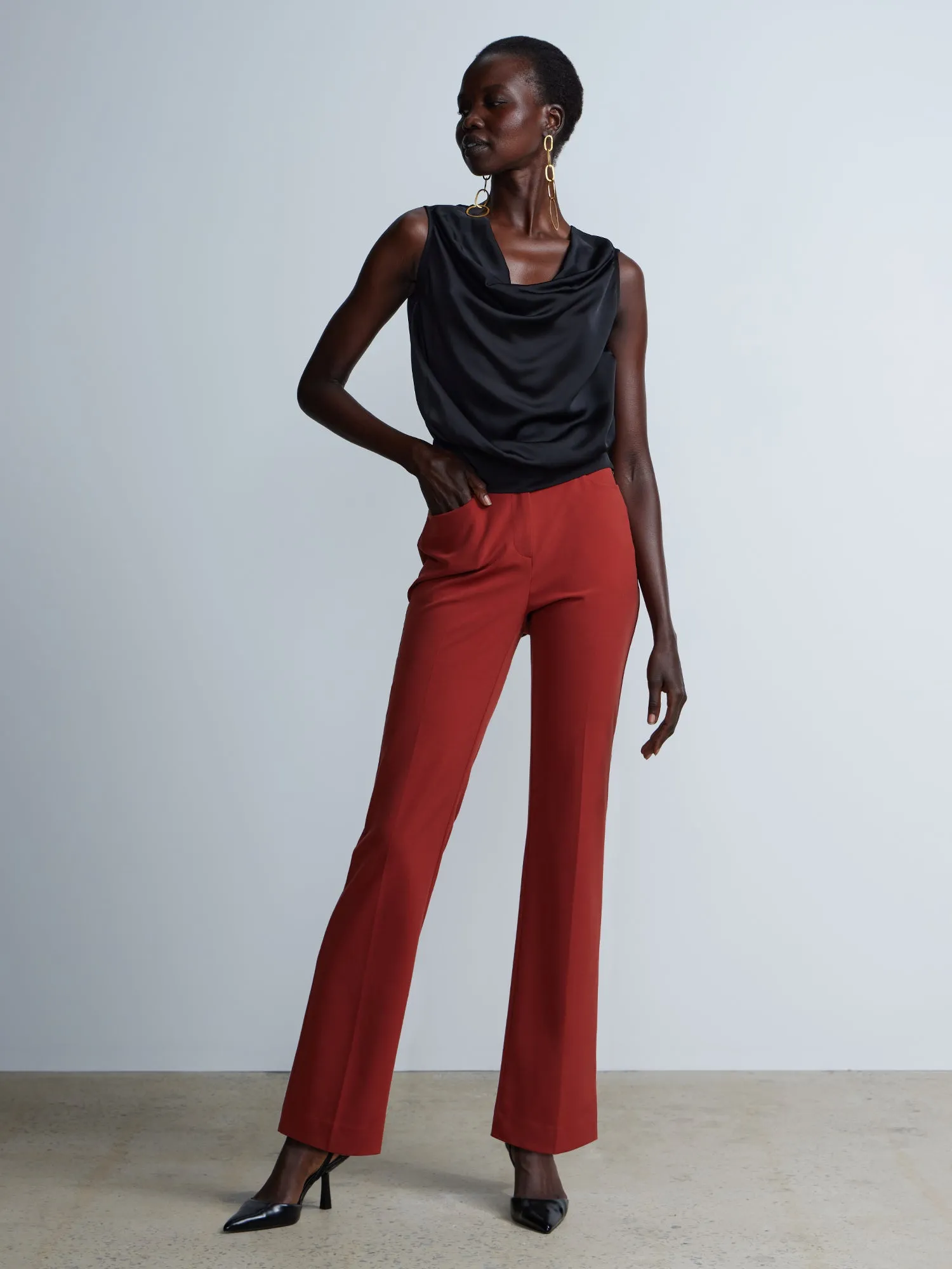 Petite Tailored Straight Leg Pants