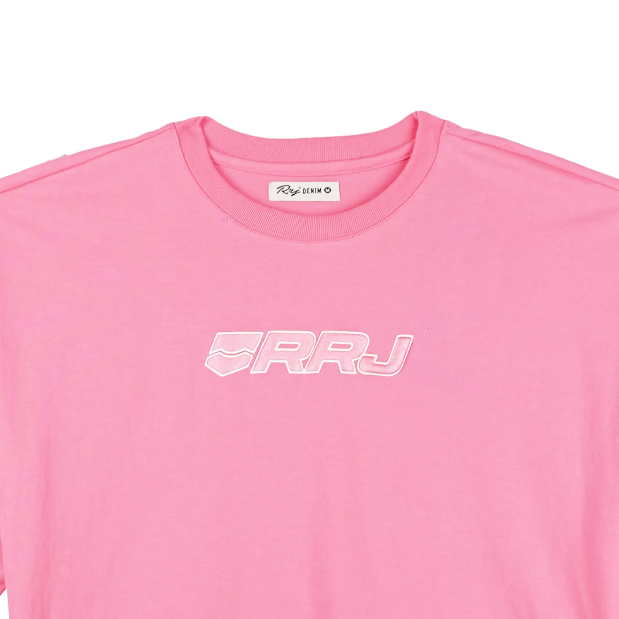 RRJ Ladies Basic Tees Boxy Fitting CVC Jersey Fabric 145742 (Pink)