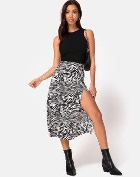 Saika Midi Skirt in Classic Zebra