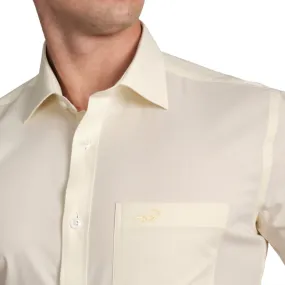 Slim Fit Short Sleeve Formal Shirt with American Placket-Shadow Lime