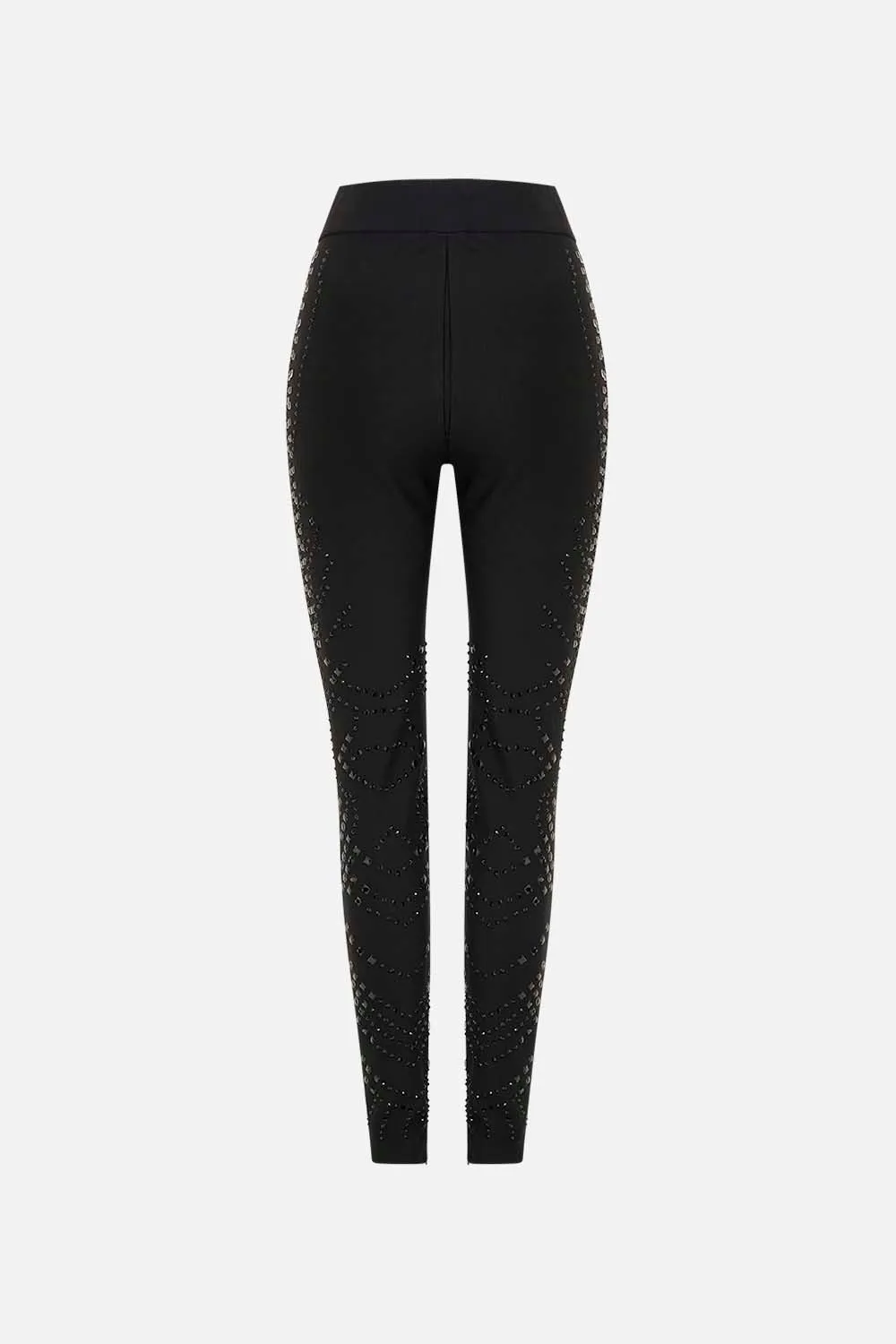 SNAP PONTE PANT WITH HOTFIX NOUVEAU NOIR