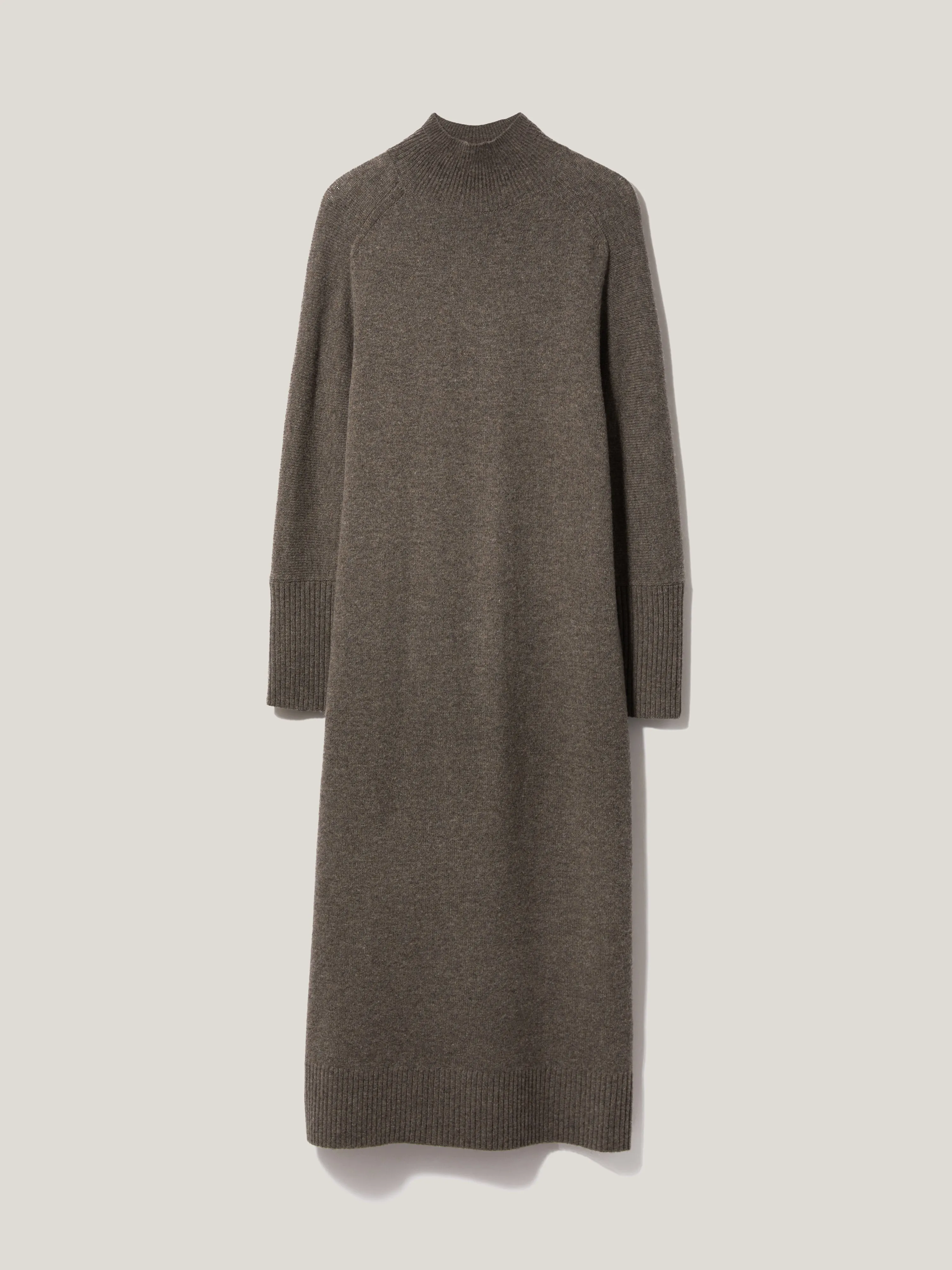 Soft Wool Scarf Jumper Dress | Taupe