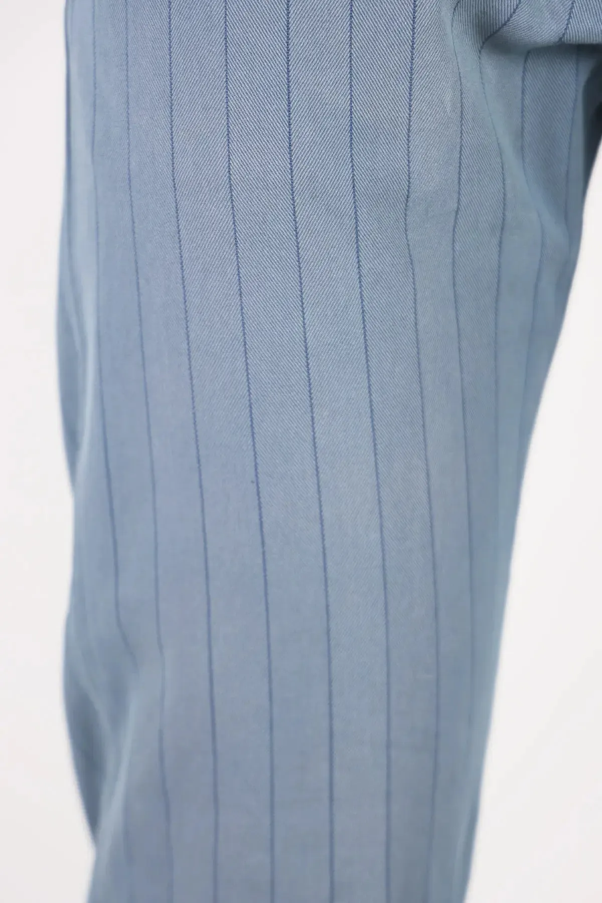 Striped Herringbone Officer's Pants - Faded Navy