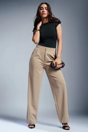 Taupe Trend Women's Textured Korean Pants