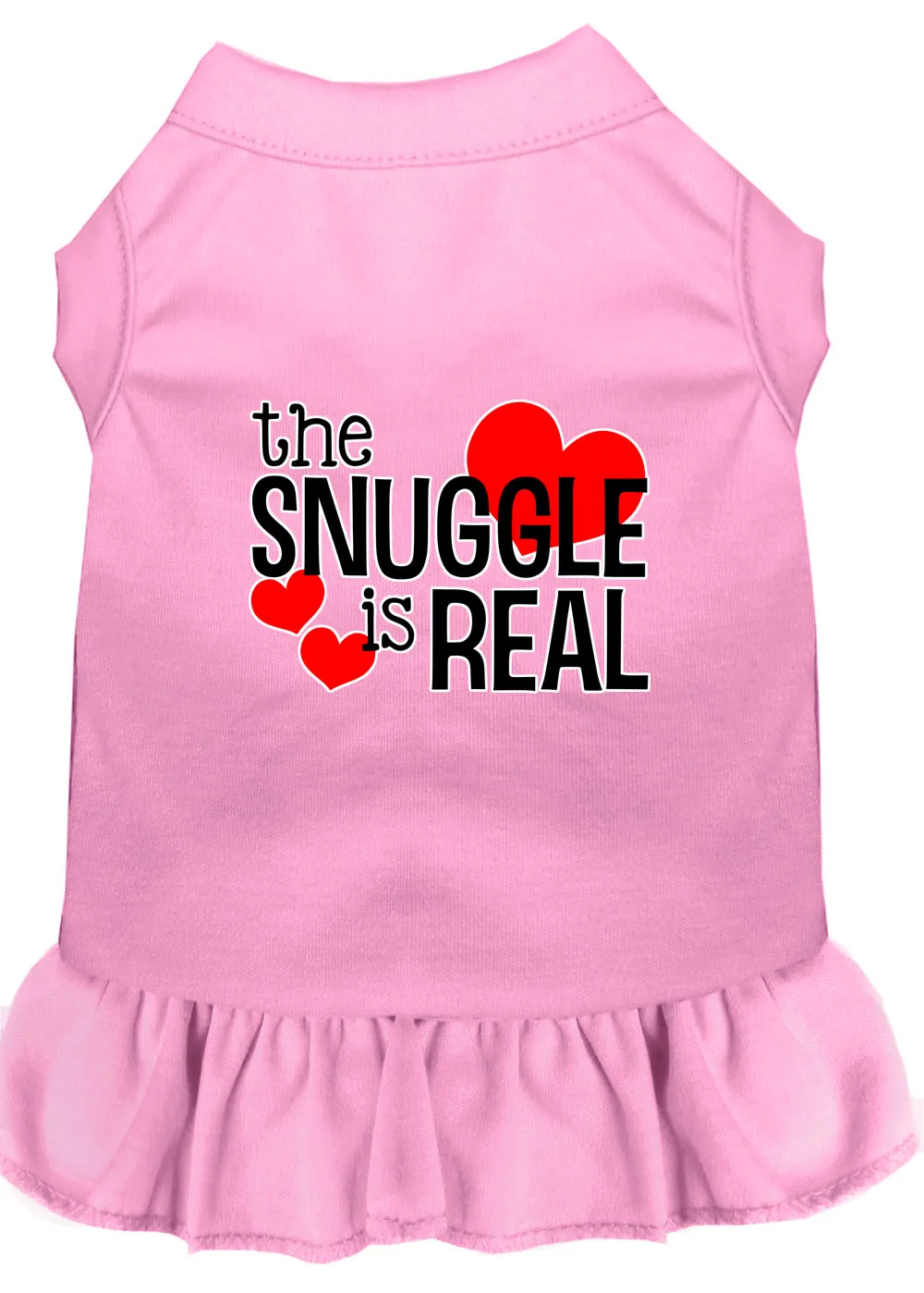 The Snuggle Is Real Screen Print Dog Dress Light Pink Xl