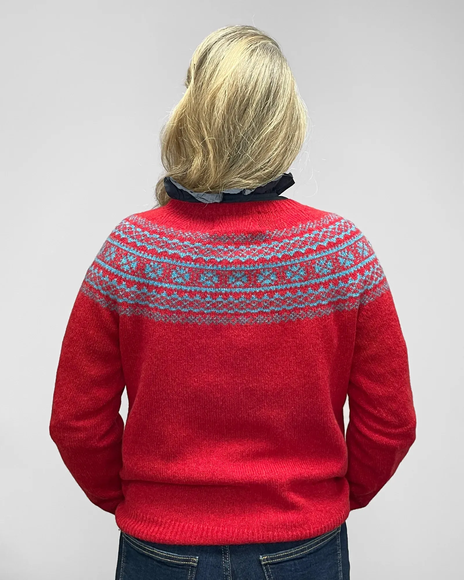 Women's Knitted Fair Isle Jumper (L4748/7) - Jasper/Utopia