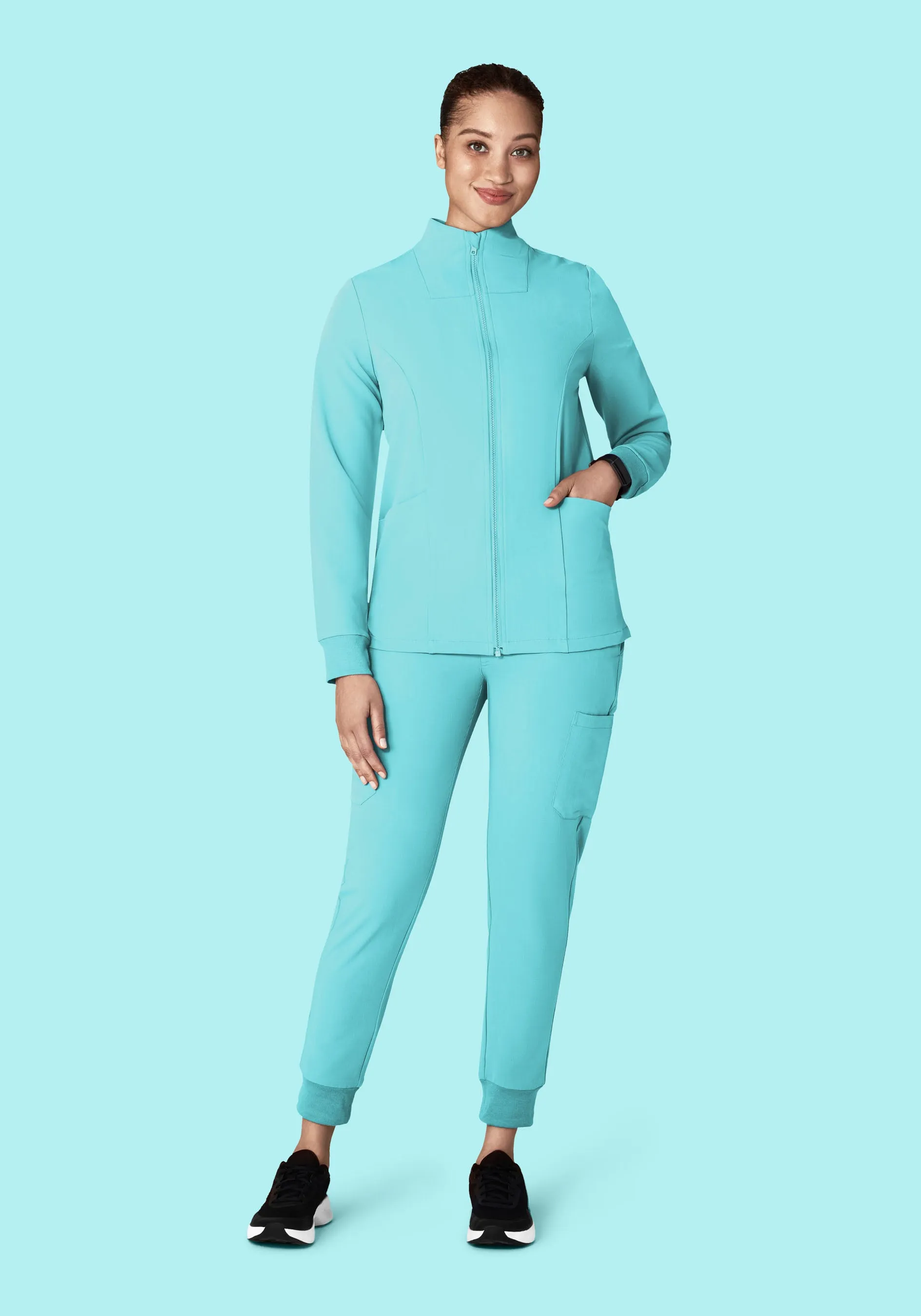 Women's Modern Scrub Jacket Aqua