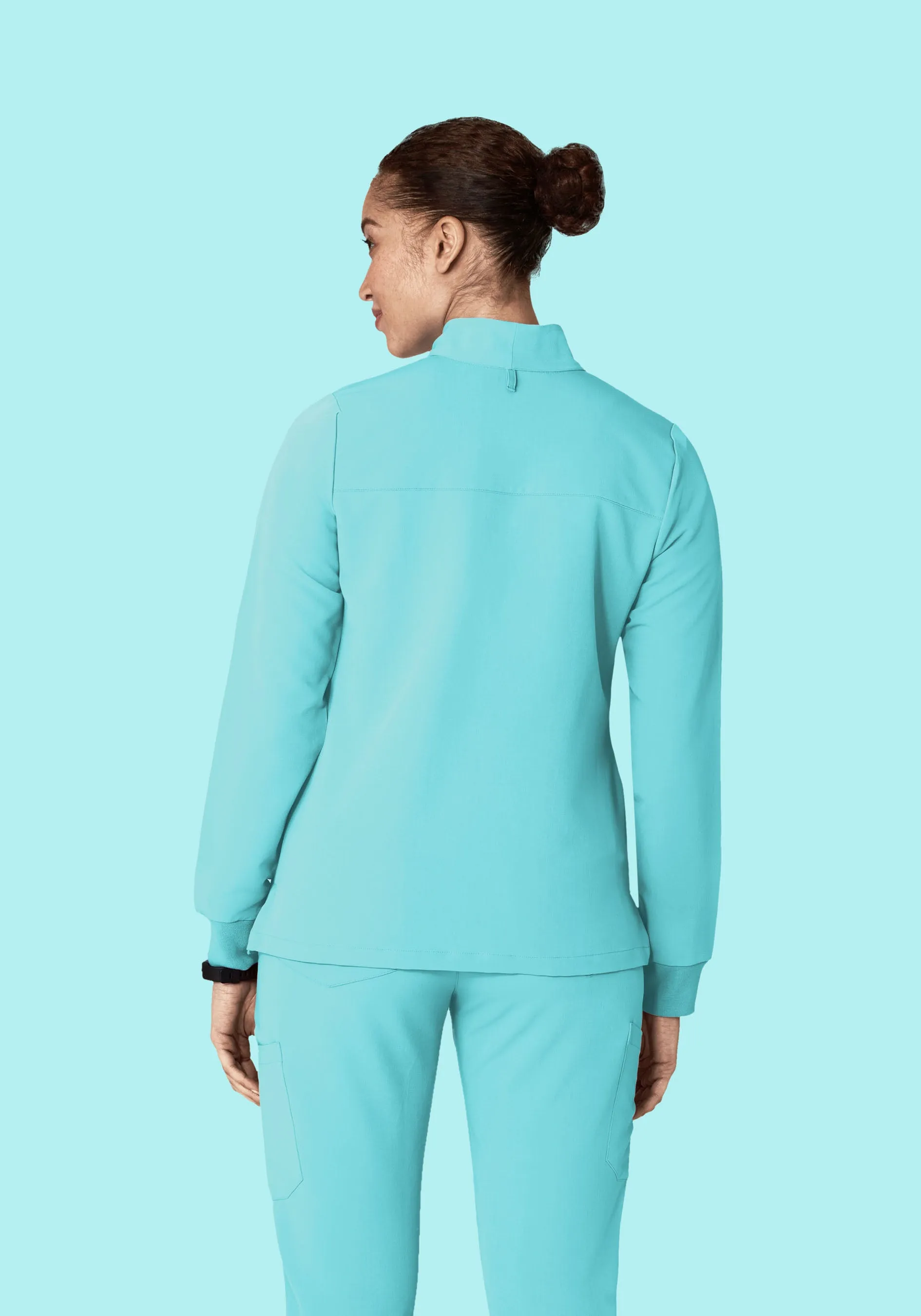 Women's Modern Scrub Jacket Aqua