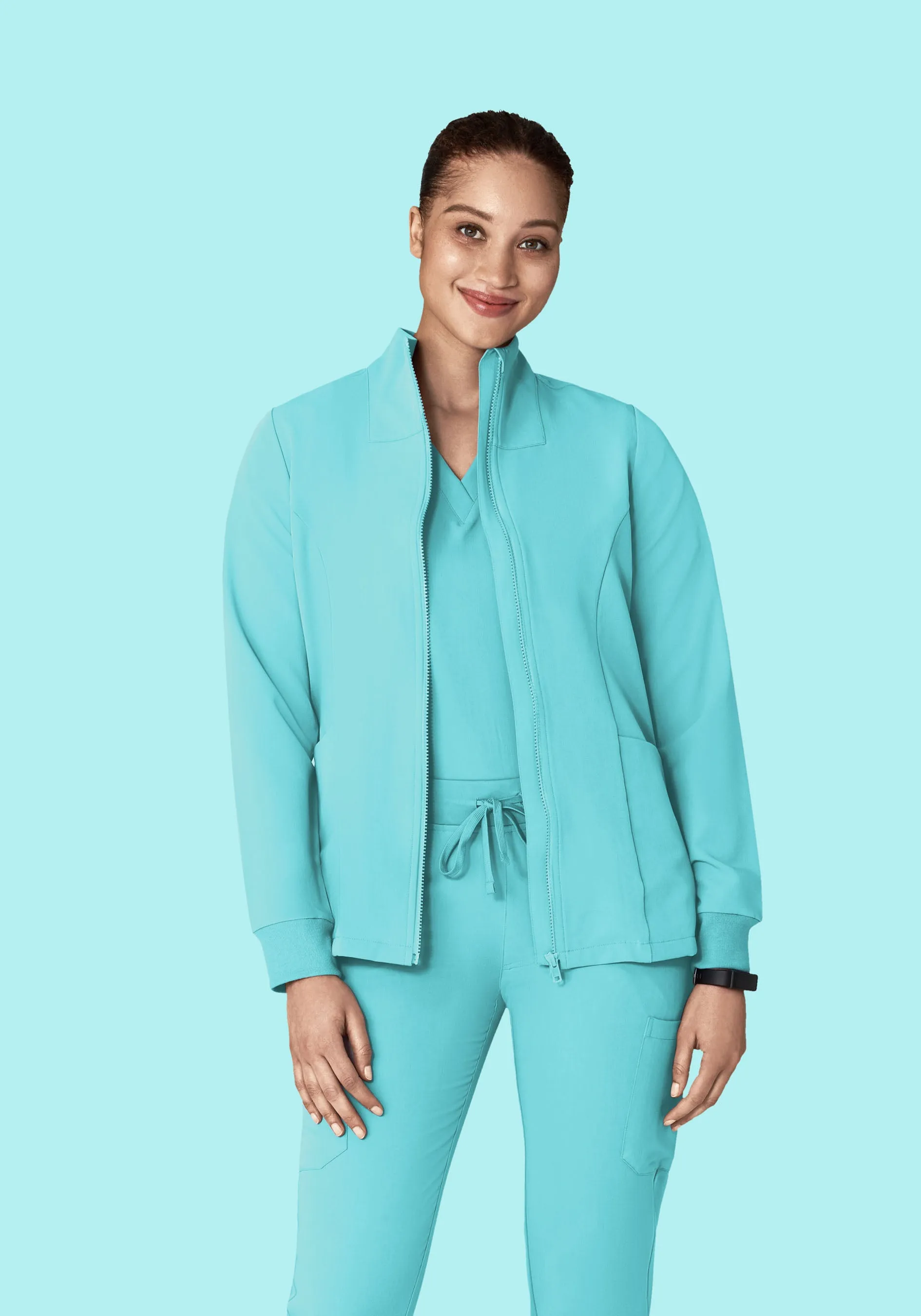 Women's Modern Scrub Jacket Aqua