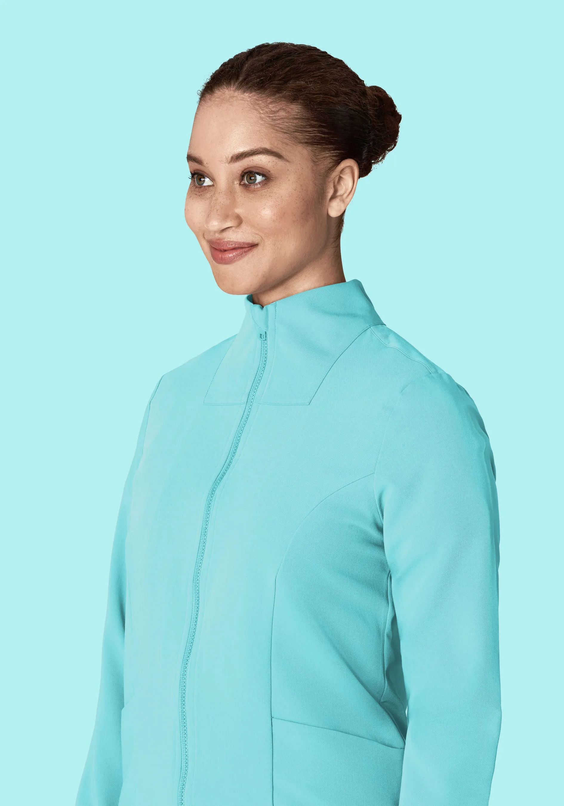 Women's Modern Scrub Jacket Aqua