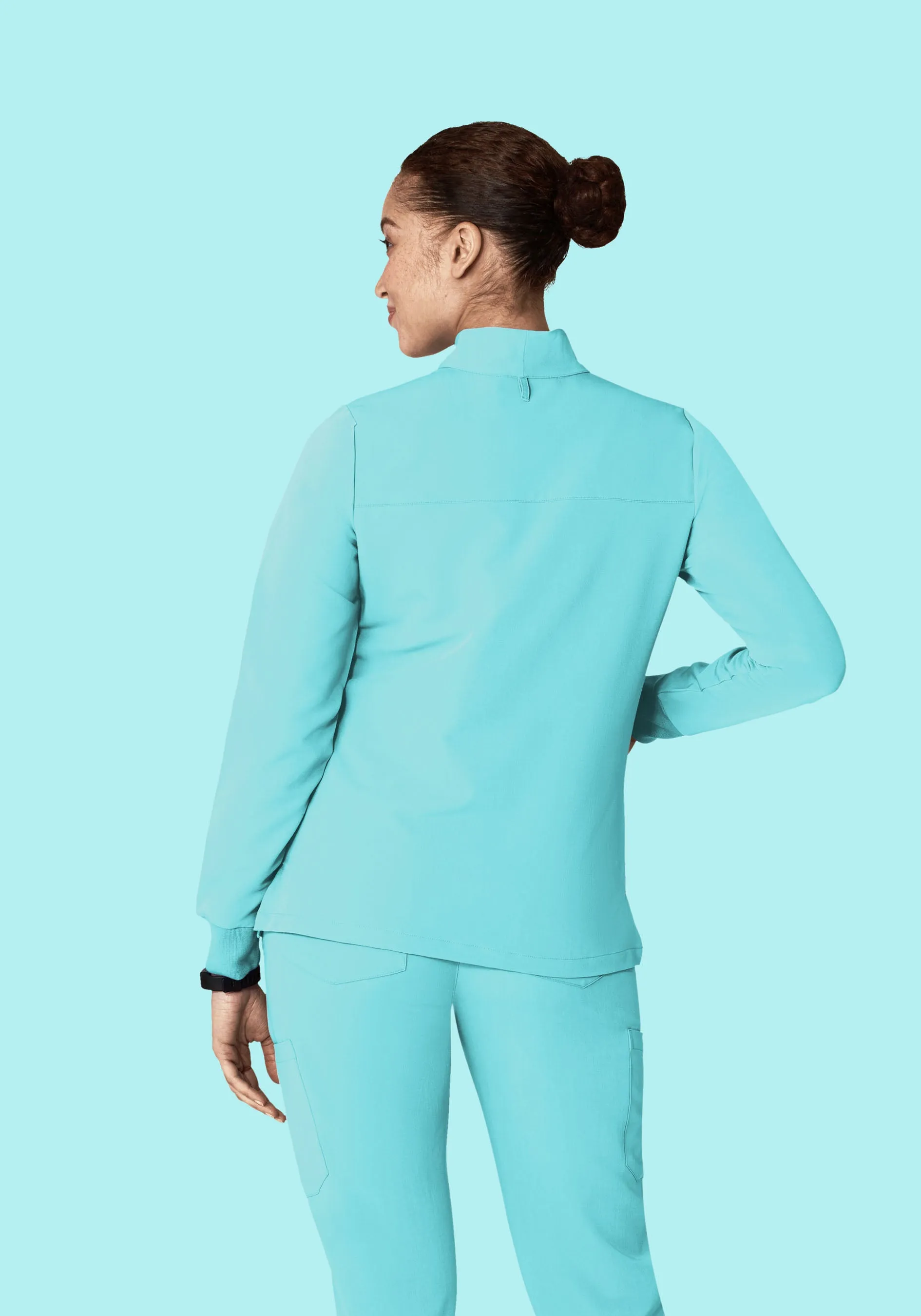 Women's Modern Scrub Jacket Aqua