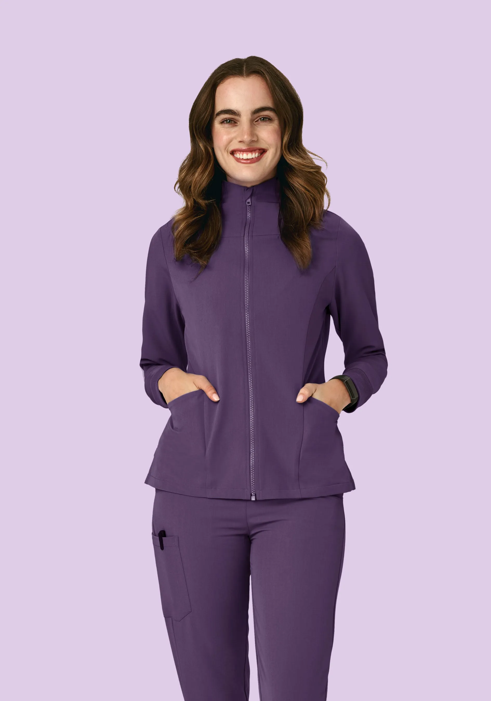 Women's Modern Scrub Jacket Dewberry