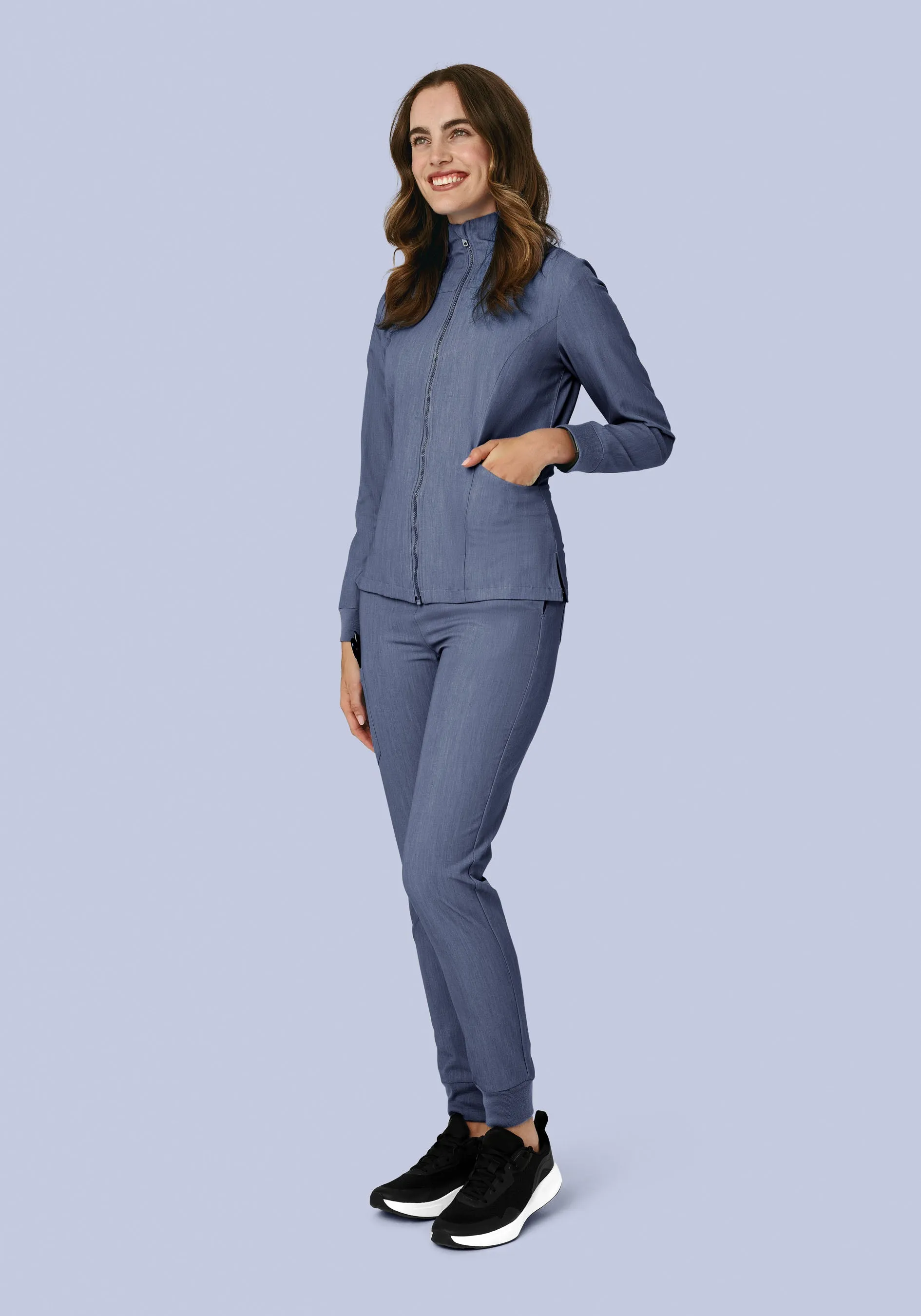 Women's Modern Scrub Jacket Heather Denim