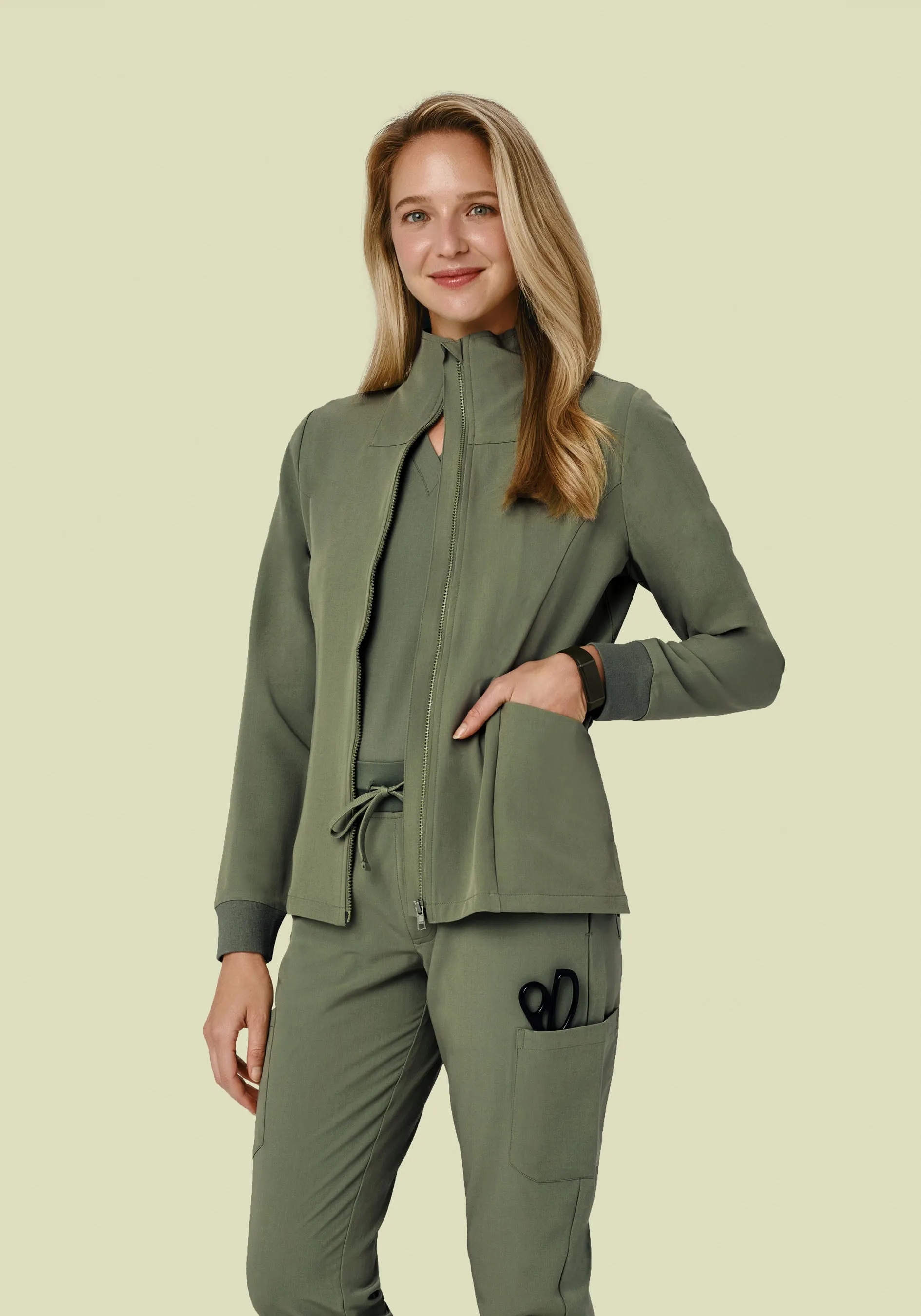 Women's Modern Scrub Jacket Sage