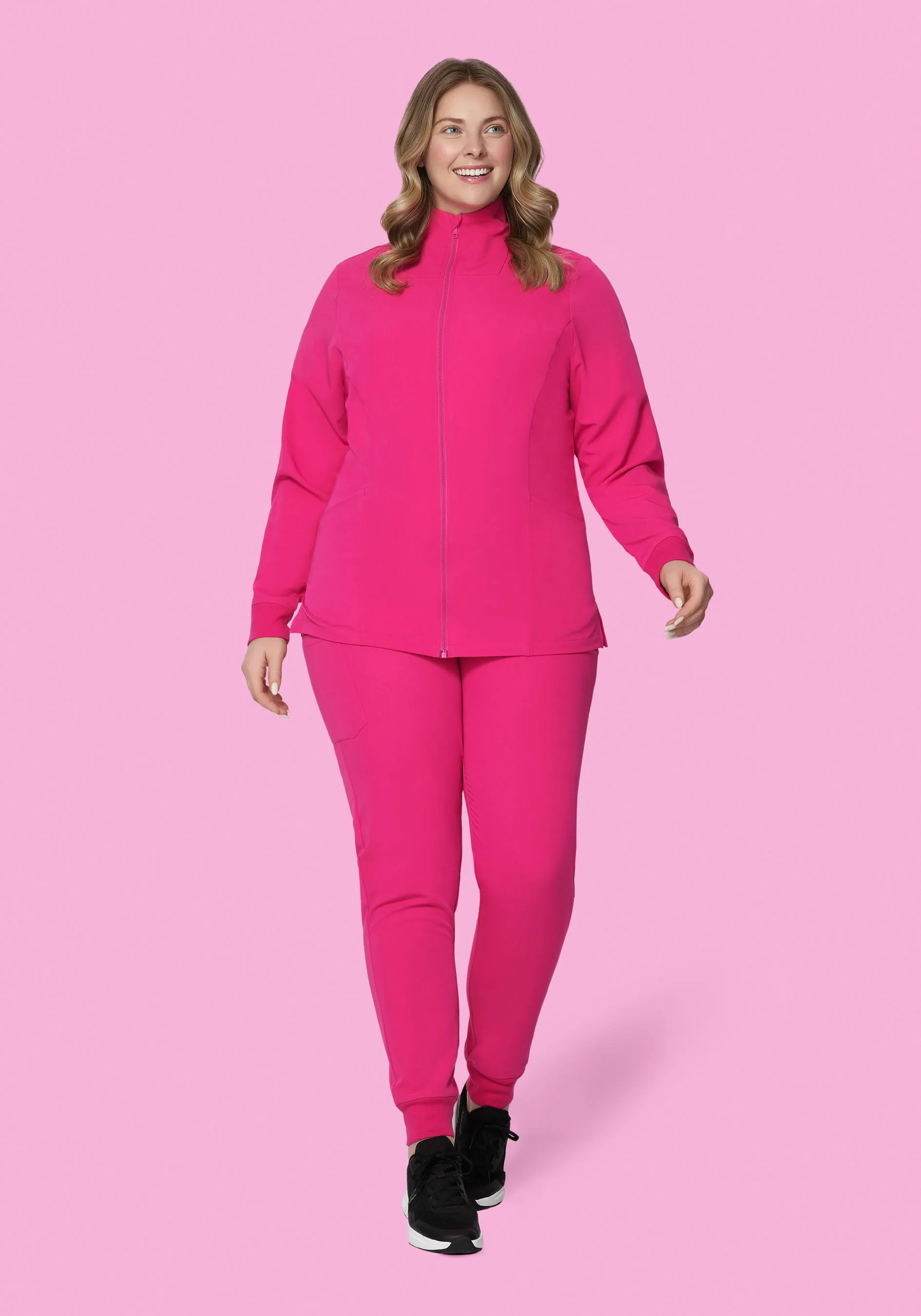 Women's Modern Scrub Jacket Shocking Pink