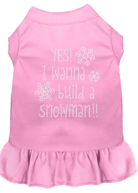 Yes! I Want To Build A Snowman Rhinestone Dog Dress Light Pink Xxxl (20)