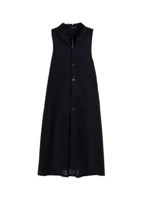 [Y's BORN PRODUCT] THIN COTTON TWILL COLLAR CUT OFF SLEEVELESS DRESS